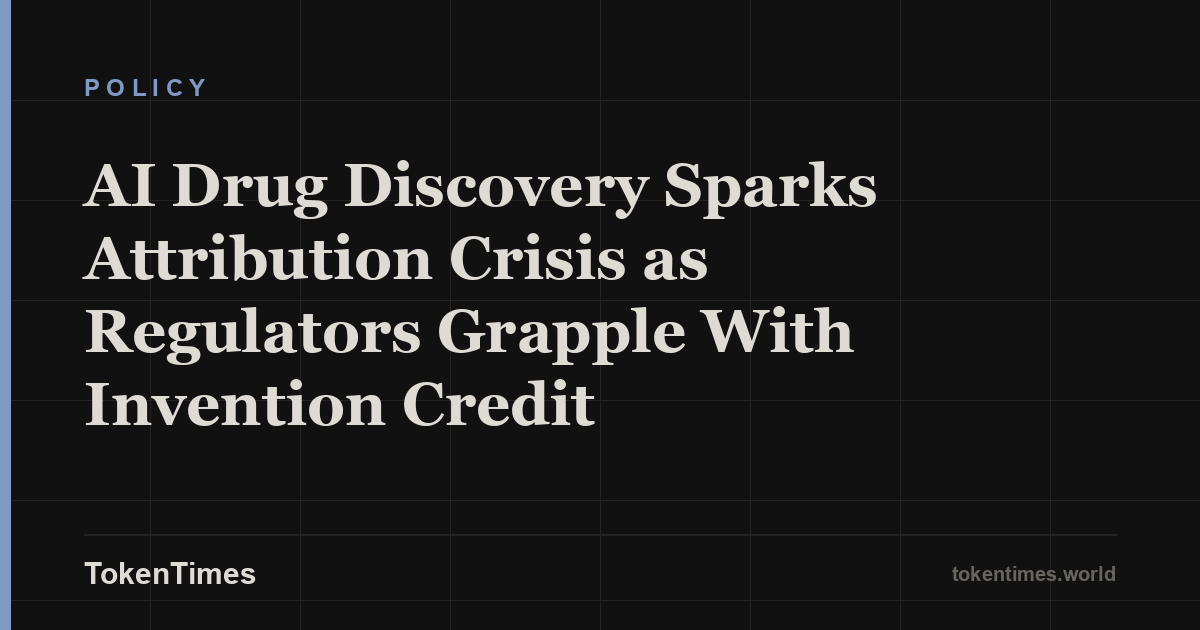 AI Drug Discovery Sparks Attribution Crisis as Regulators Grapple With Invention Credit
