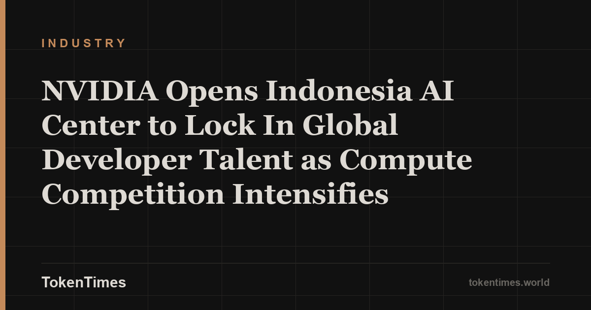 NVIDIA Opens Indonesia AI Center to Lock In Global Developer Talent as Compute Competition Intensifies