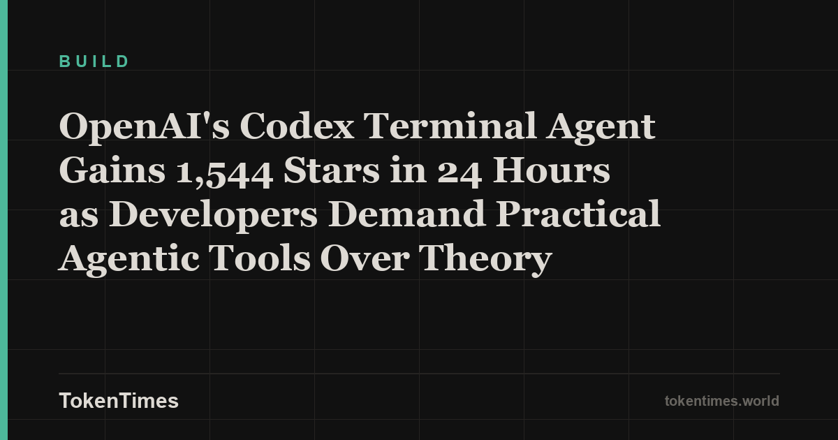OpenAI's Codex Terminal Agent Gains 1,544 Stars in 24 Hours as Developers Demand Practical Agentic Tools Over Theory