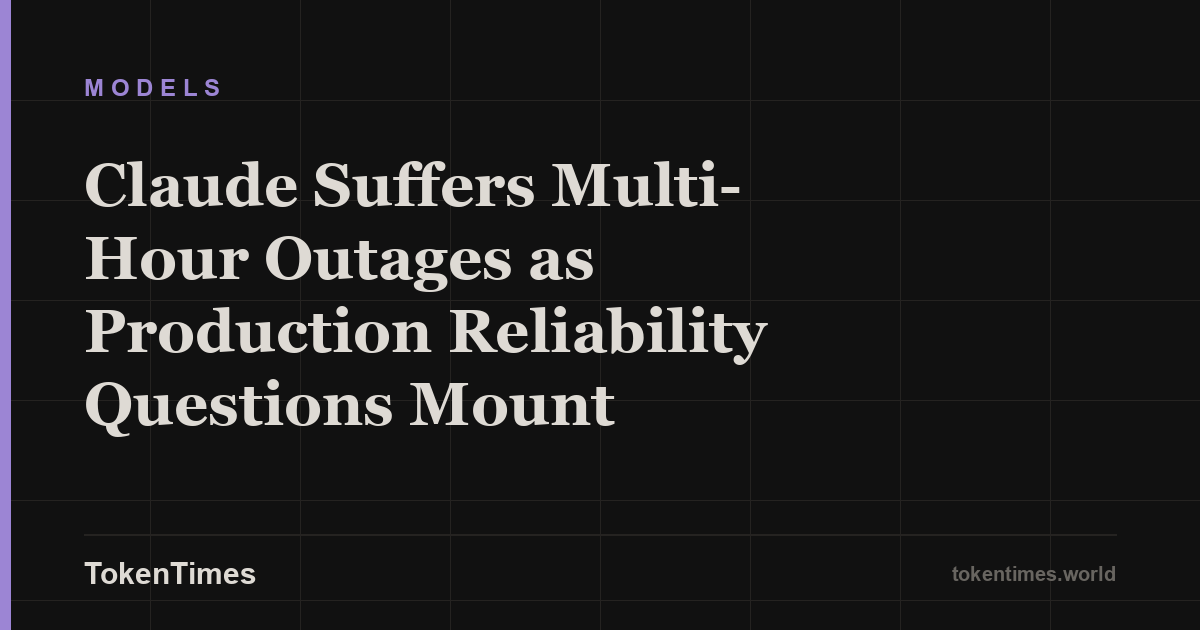 Claude Suffers Multi-Hour Outages as Production Reliability Questions Mount