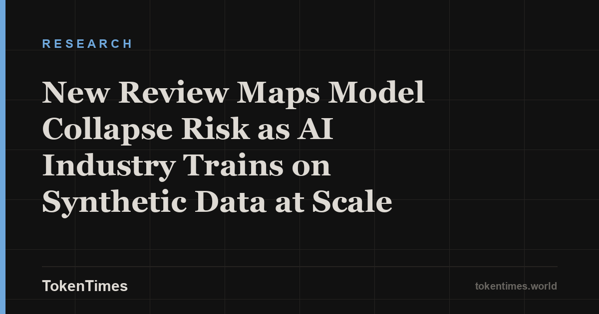 New Review Maps Model Collapse Risk as AI Industry Trains on Synthetic Data at Scale