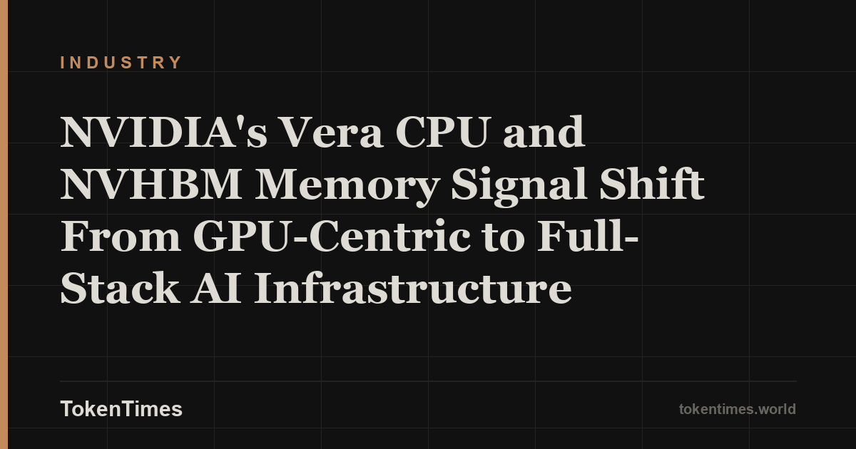 NVIDIA's Vera CPU and NVHBM Memory Signal Shift From GPU-Centric to Full-Stack AI Infrastructure
