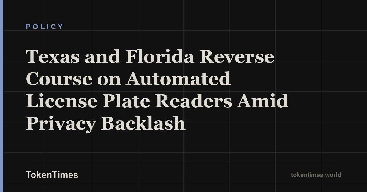 Texas and Florida Reverse Course on Automated License Plate Readers Amid Privacy Backlash
