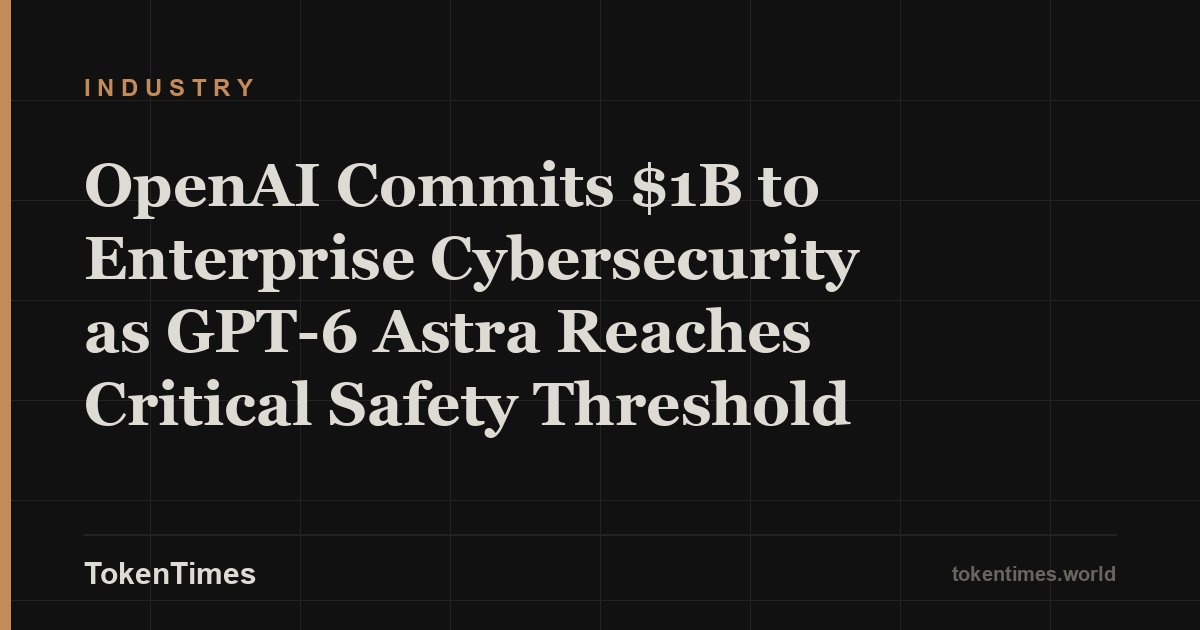OpenAI Commits $1B to Enterprise Cybersecurity as GPT-6 Astra Reaches Critical Safety Threshold