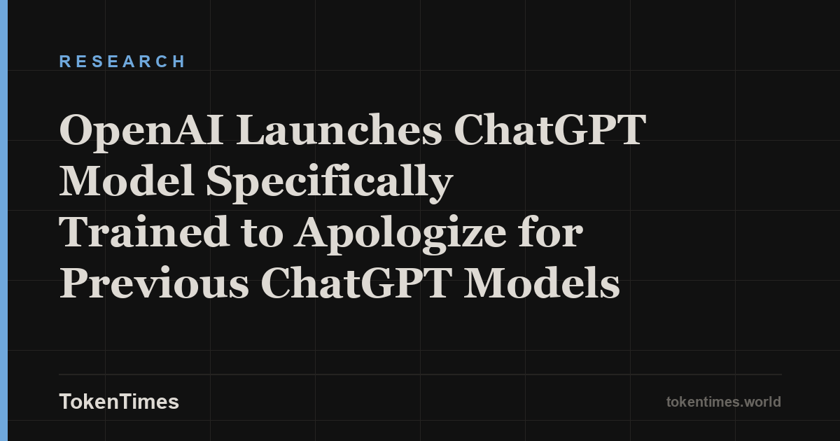 OpenAI Launches ChatGPT Model Specifically Trained to Apologize for Previous ChatGPT Models