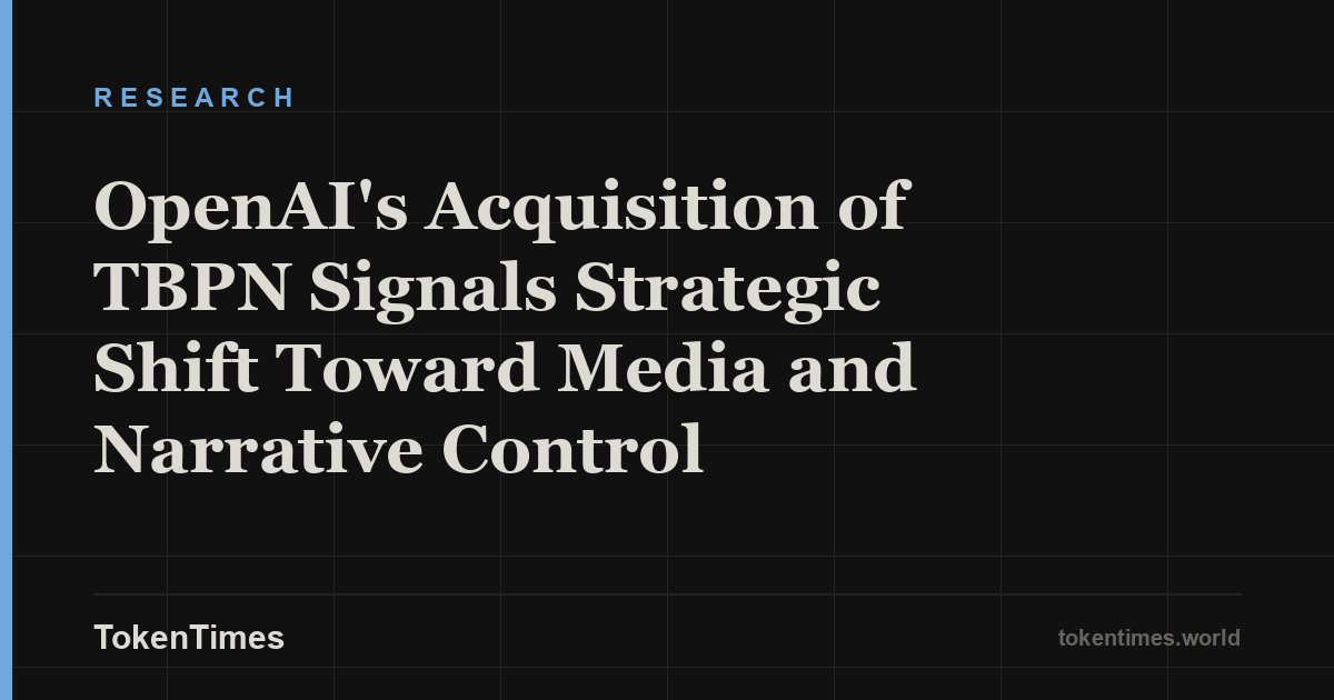 OpenAI's Acquisition of TBPN Signals Strategic Shift Toward Media and Narrative Control