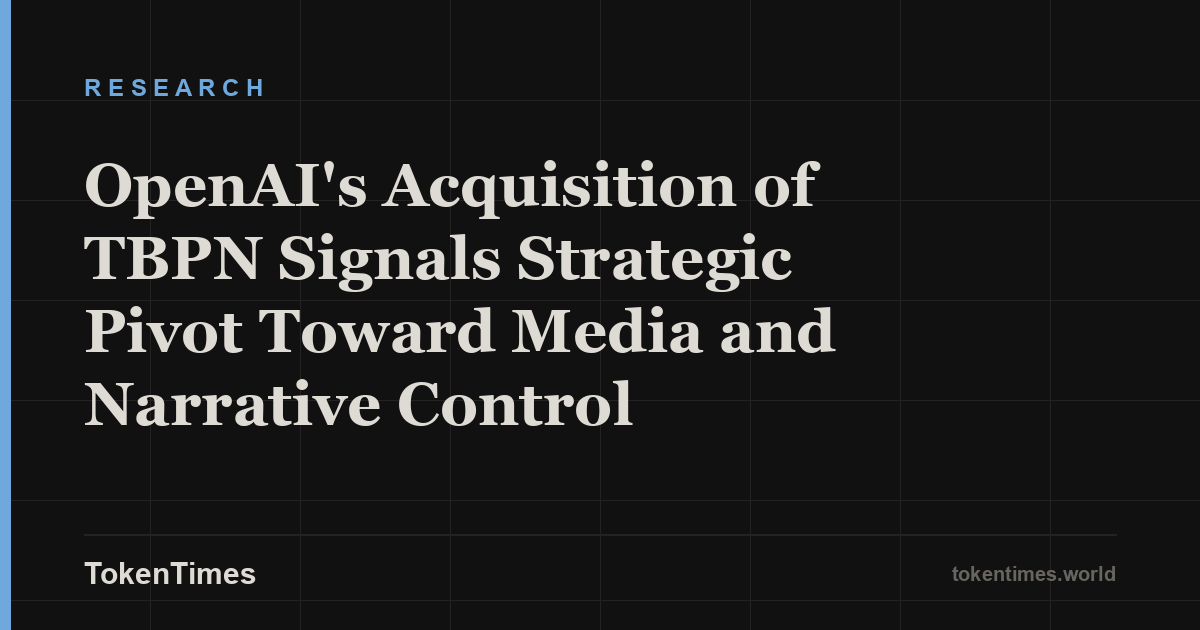 OpenAI's Acquisition of TBPN Signals Strategic Pivot Toward Media and Narrative Control