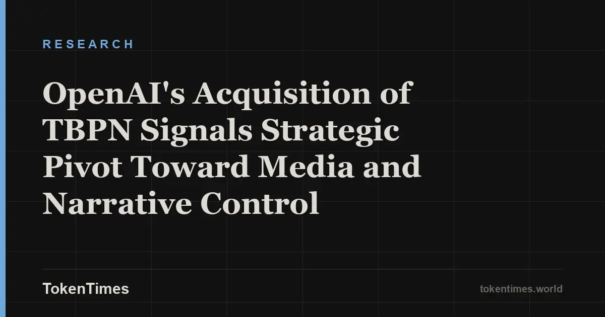 OpenAI's Acquisition of TBPN Signals Strategic Pivot Toward Media and Narrative Control