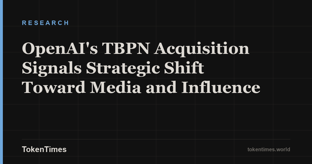 OpenAI's TBPN Acquisition Signals Strategic Shift Toward Media and Influence