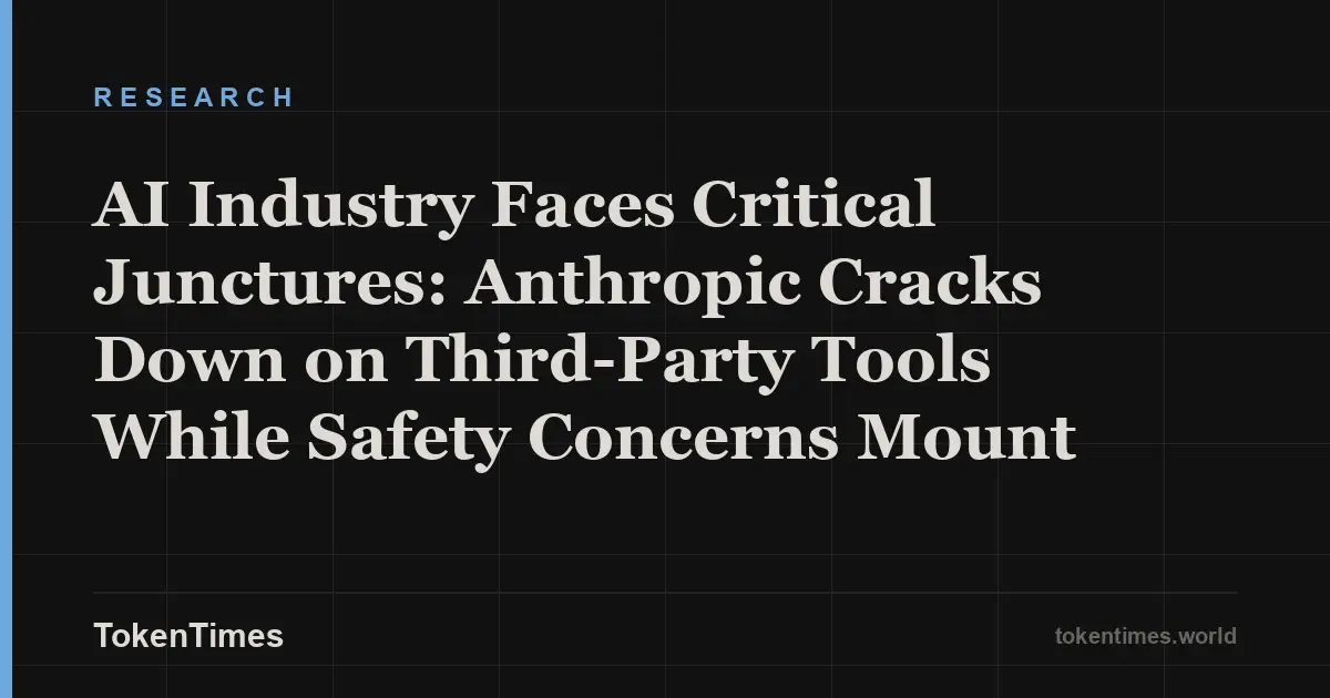 AI Industry Faces Critical Junctures: Anthropic Cracks Down on Third-Party Tools While Safety Concerns Mount