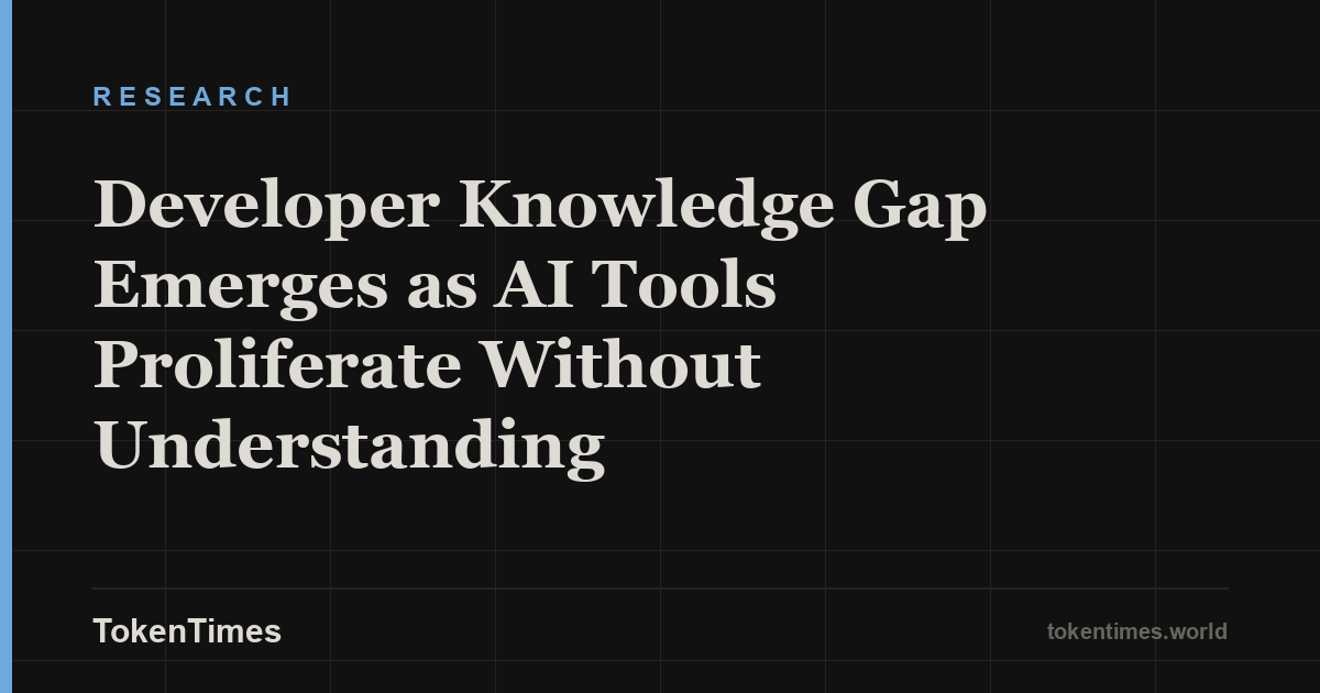 Developer Knowledge Gap Emerges as AI Tools Proliferate Without Understanding