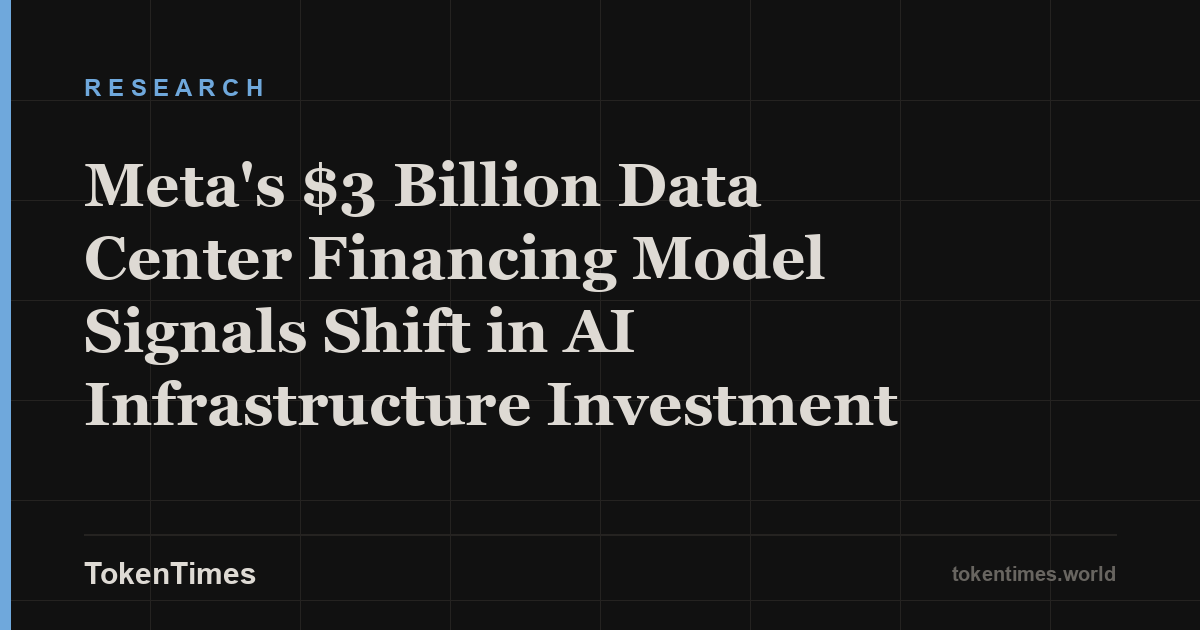 Meta's $3 Billion Data Center Financing Model Signals Shift in AI Infrastructure Investment