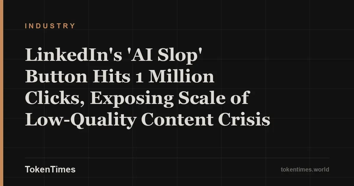 LinkedIn's 'AI Slop' Button Hits 1 Million Clicks, Exposing Scale of Low-Quality Content Crisis