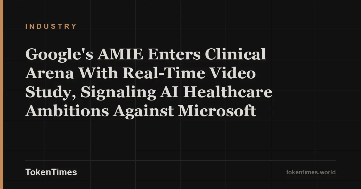Google's AMIE Enters Clinical Arena With Real-Time Video Study, Signaling AI Healthcare Ambitions Against Microsoft