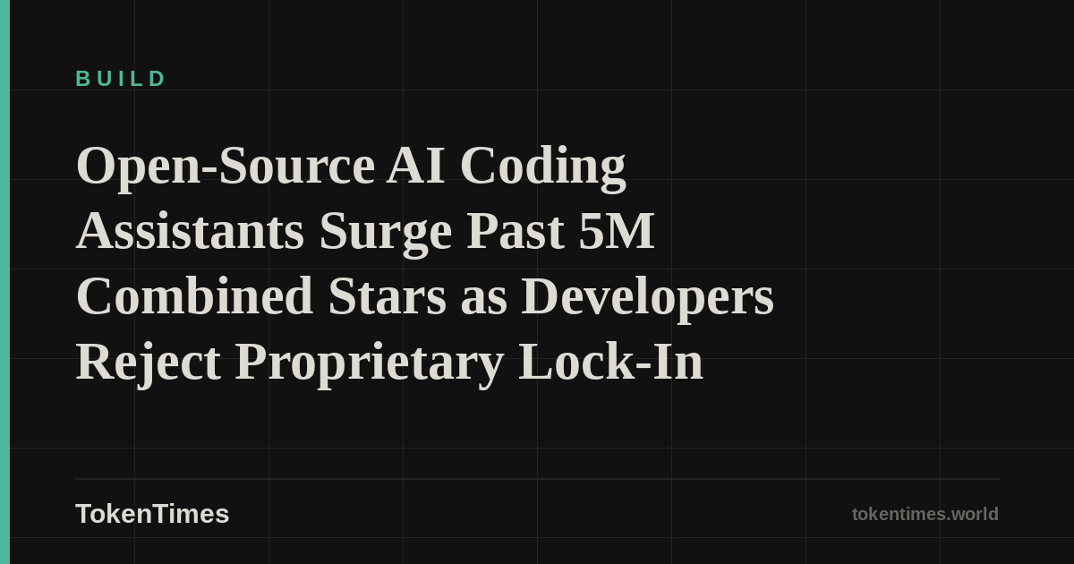 Open-Source AI Coding Assistants Surge Past 5M Combined Stars as Developers Reject Proprietary Lock-In