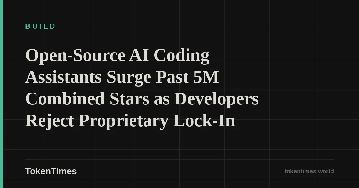 Open-Source AI Coding Assistants Surge Past 5M Combined Stars as Developers Reject Proprietary Lock-In