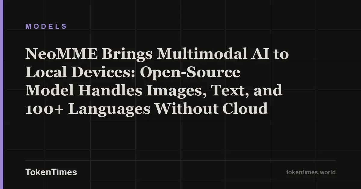 NeoMME Brings Multimodal AI to Local Devices: Open-Source Model Handles Images, Text, and 100+ Languages Without Cloud
