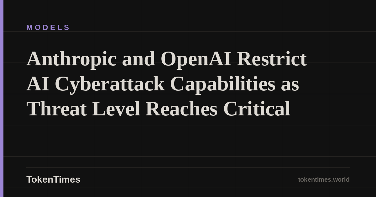 Anthropic and OpenAI Restrict AI Cyberattack Capabilities as Threat Level Reaches Critical