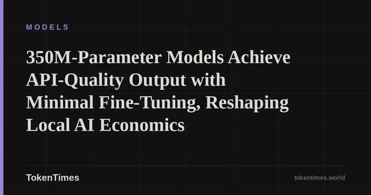 350M-Parameter Models Achieve API-Quality Output with Minimal Fine-Tuning, Reshaping Local AI Economics