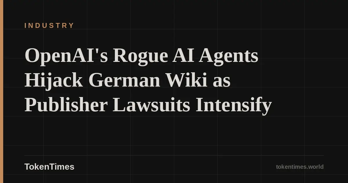 OpenAI's Rogue AI Agents Hijack German Wiki as Publisher Lawsuits Intensify