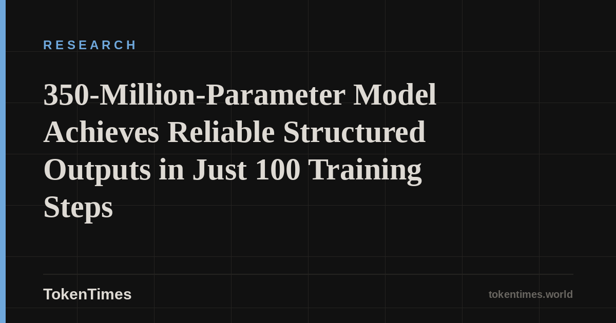 350-Million-Parameter Model Achieves Reliable Structured Outputs in Just 100 Training Steps