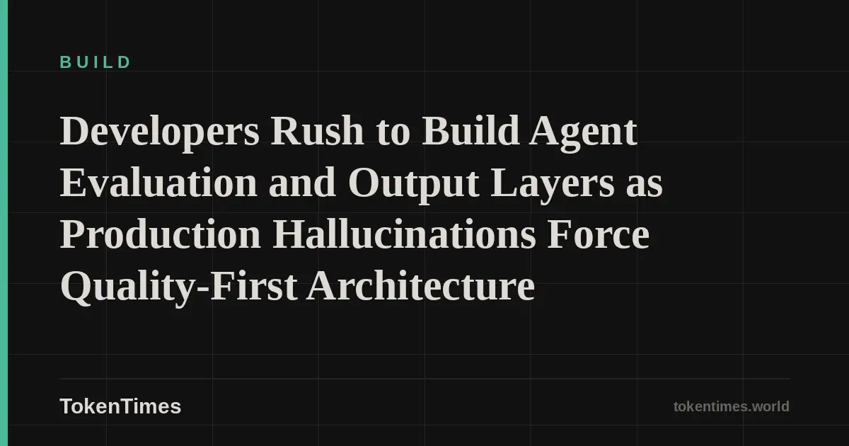 Developers Rush to Build Agent Evaluation and Output Layers as Production Hallucinations Force Quality-First Architecture