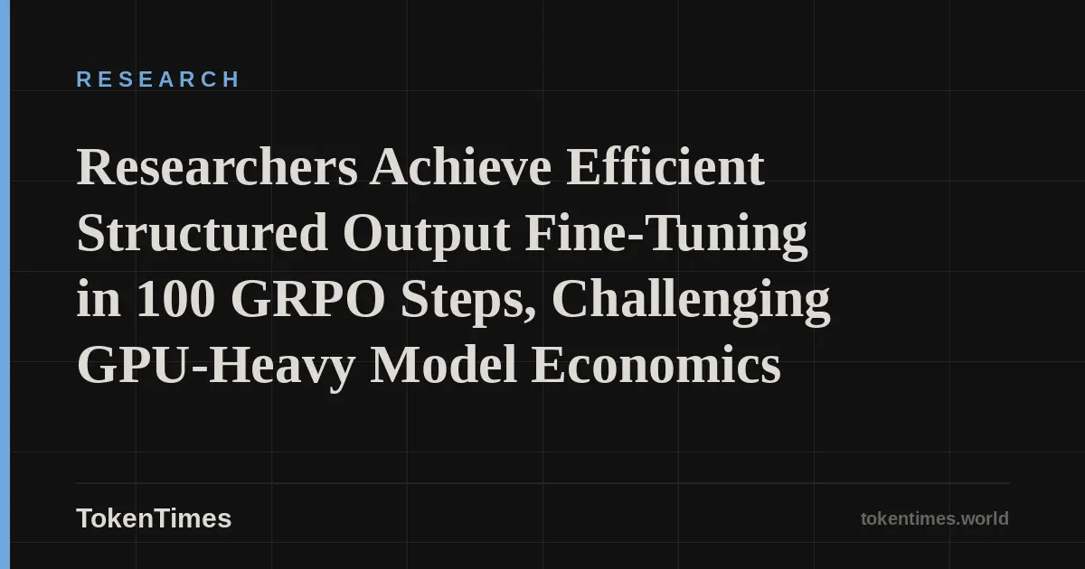 Researchers Achieve Efficient Structured Output Fine-Tuning in 100 GRPO Steps, Challenging GPU-Heavy Model Economics