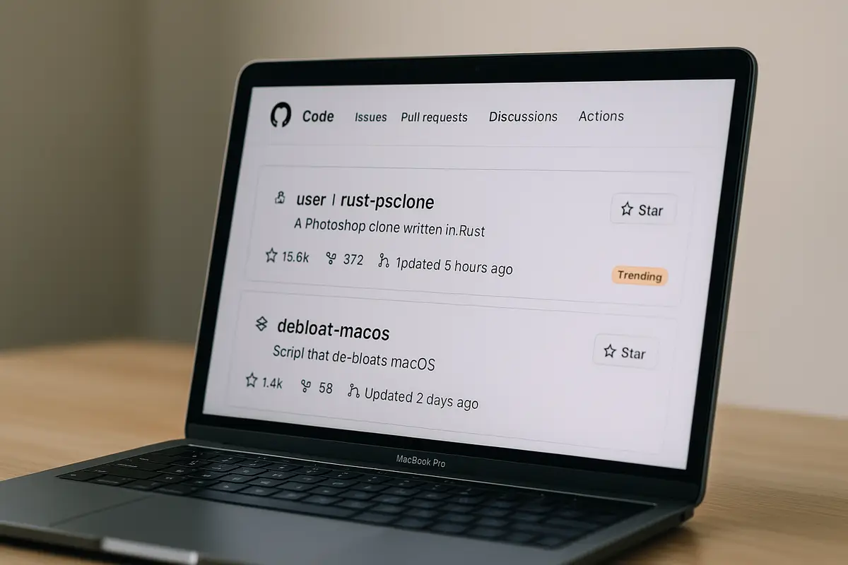 Rust Photoshop Clone and macOS Debloater Hit 15K Combined Stars—GitHub's Biggest Weekend Signals Developer Revolt Against Big Tech